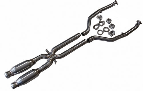 Top Speed Pro1 dual resonator X-pipe mid section for BMW M3 E90/E92/E93 with 63mm T304 stainless steel modular piping