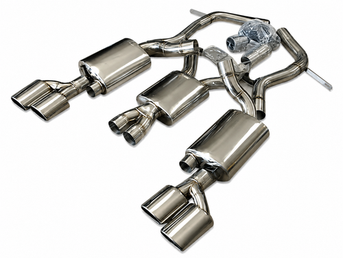 Mercedes-Benz W211 E55 AMG 2003–2006 dual catback exhaust system polished T304 stainless steel with quad oval tips