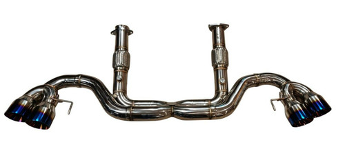 شيفروليه كورفيت C8 6.2L 2020-up TOP SPEED PRO-1 T304 SS X-Pipe Exhaust BLUE