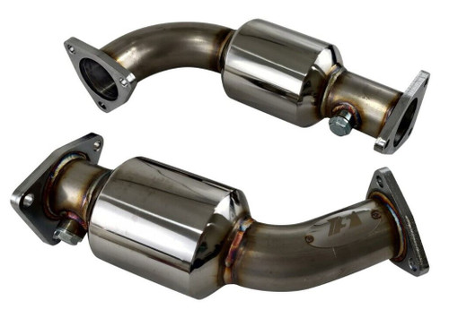 Pair of 200-cell high-flow catalytic converters for Acura Honda NSX 3.0L with bolt-on design and stainless steel construction