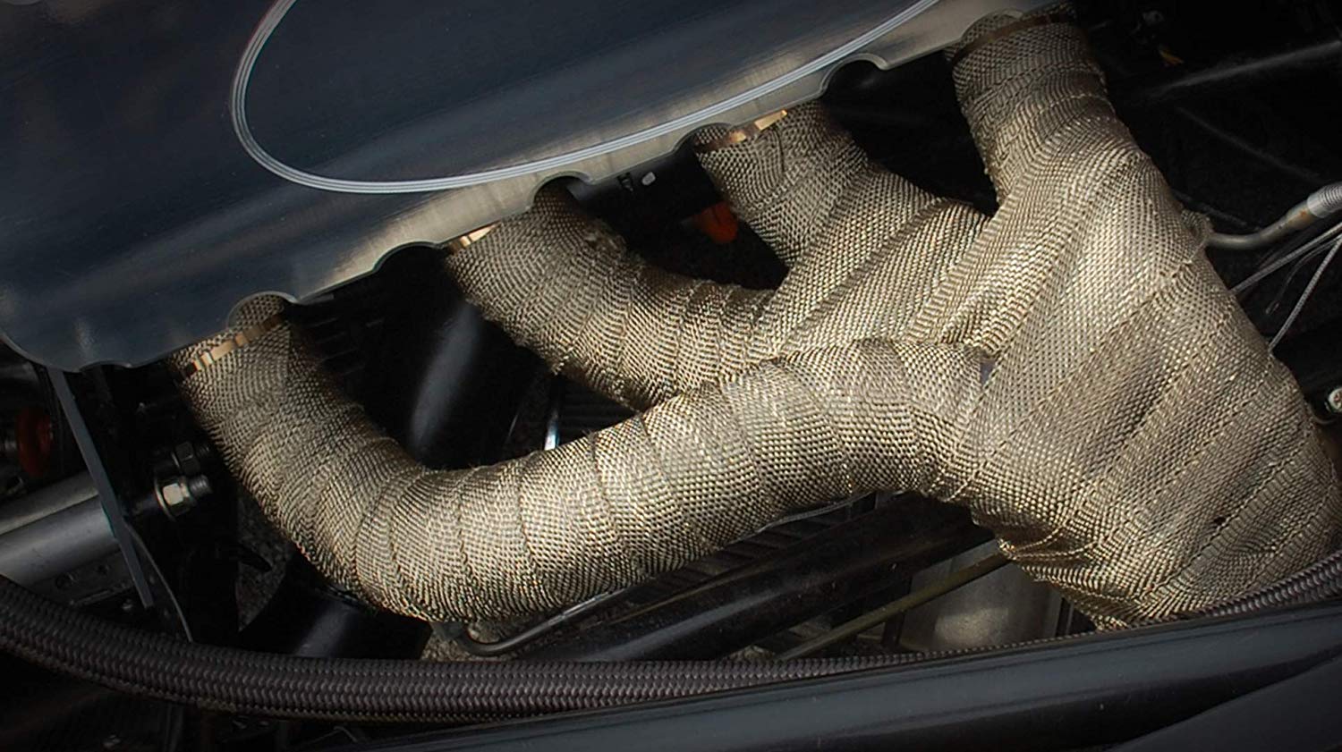 Fiberglass Exhaust Protector With Steel Ties 5m Glass Fiber Exhaust Heat Wrap - Universal Motorcycle Pipe Insulation Tape Brown Fiberglass Insulation Tape
