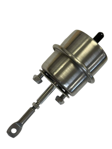 Universal vacuum actuator for exhaust bypass/control valve with 2-bolt 34mm bracket and vacuum port visible.