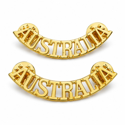 Australia Shoulder Titles - Gold Tone (Pair)