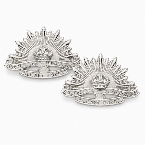 Rising Sun Collar Badge [Pair] - Version 3 (Silver)