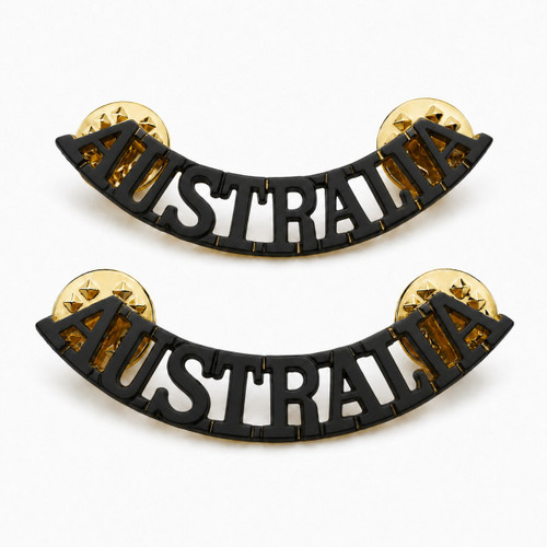 Australia Shoulder Titles - Black Tone (Pair)