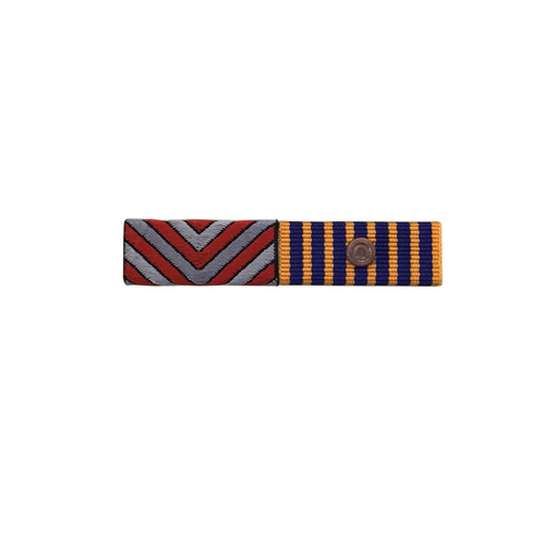 AMBULANCE SERVICE MEDAL + NATIONAL MEDAL (1 ROSETTE) RIBBON BAR