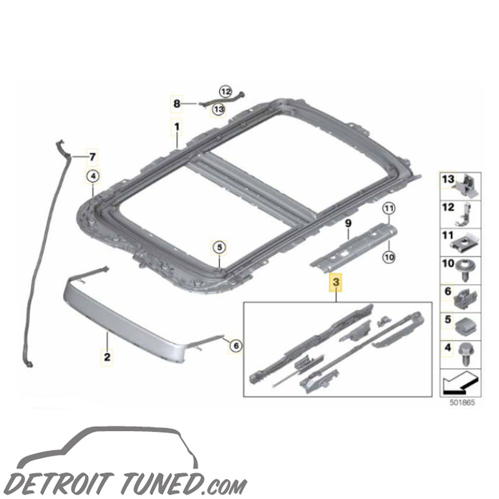 MINI Sunroof Slide Mechanics for F54 / F55 / F56 / F57 / F60