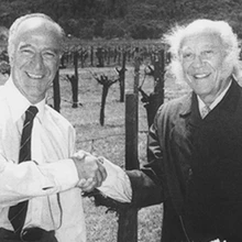 Opus One co-founders Robert Mondavi (left) and Baron Philippe de Rothschild (right)