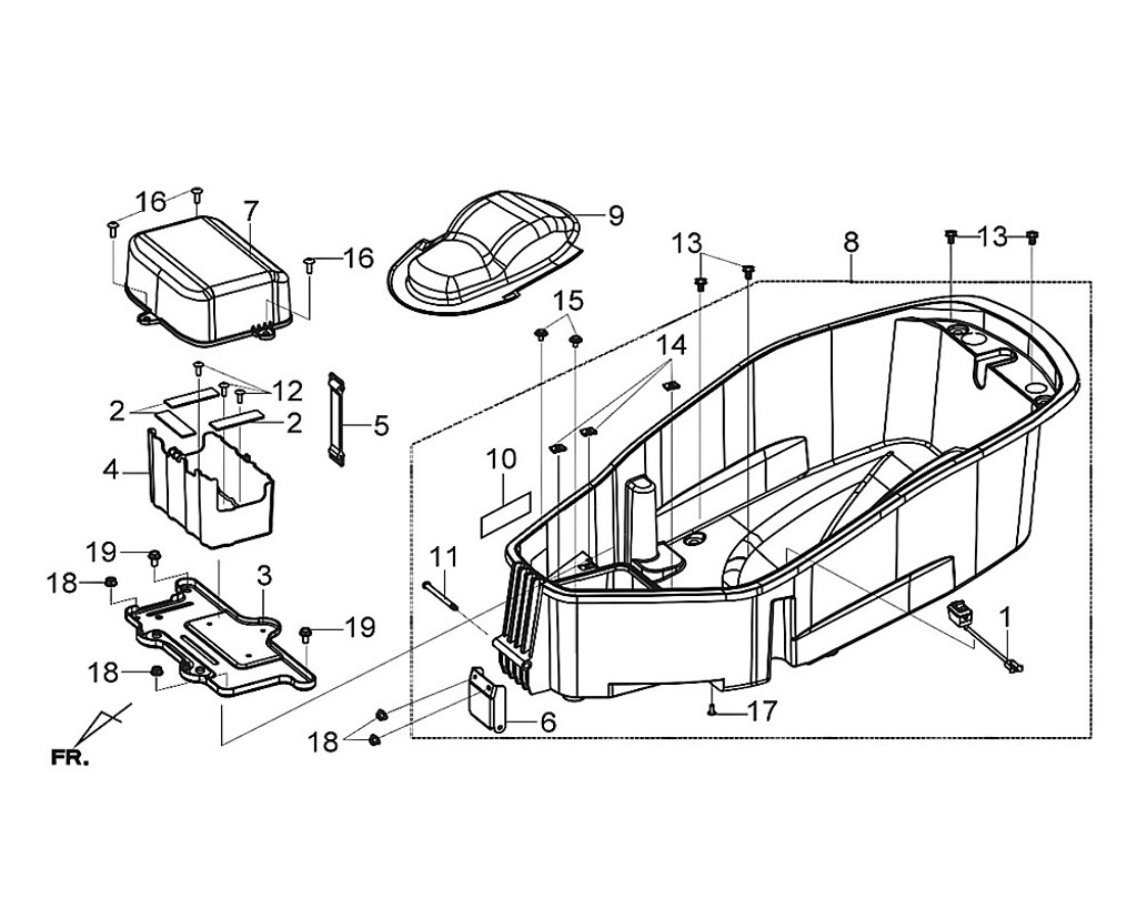 03 Battery Tray (Electeoplated) - Citycom S 300i