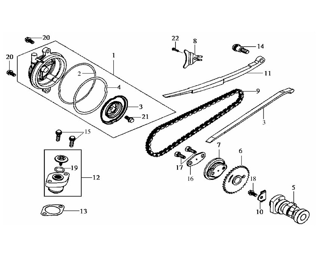 09 Cam Chain (SCR0404SVX94) (D.I.D) - HD 200 Evo