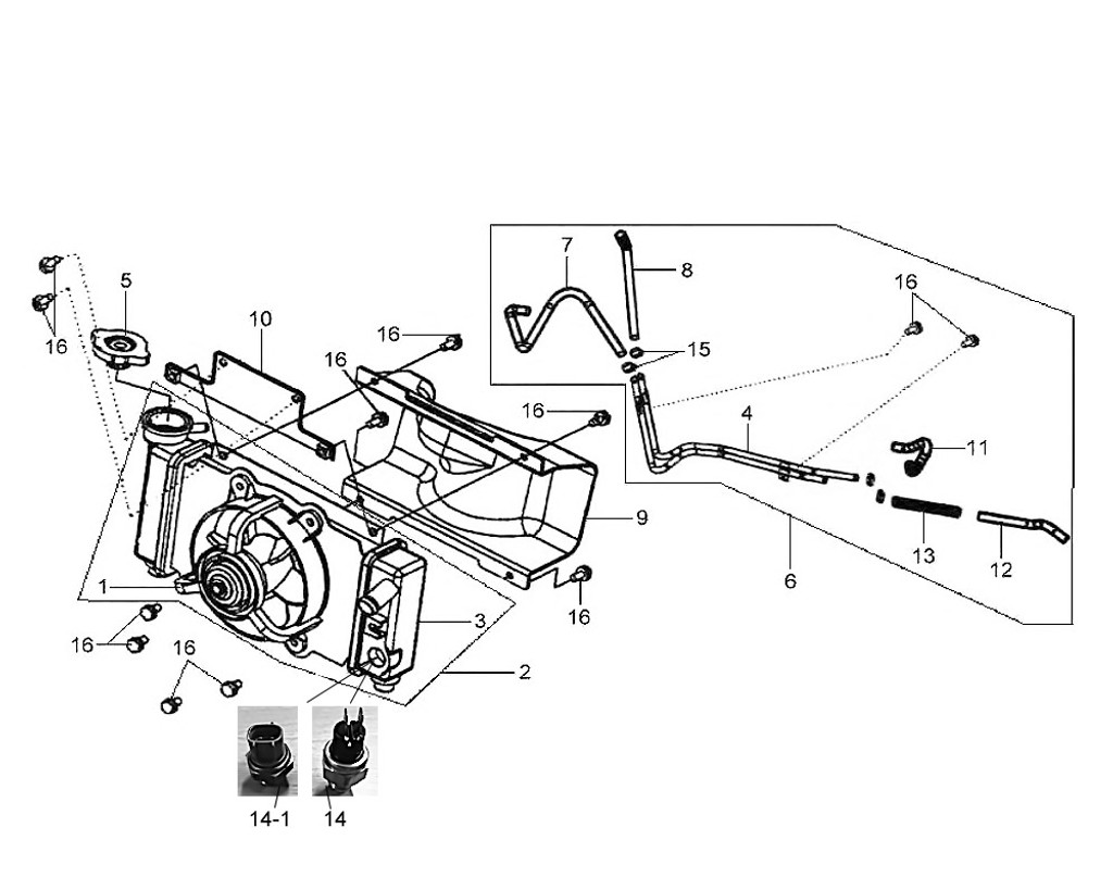 01 Shroud Assy(Cooling Fan) - HD 200 Evo