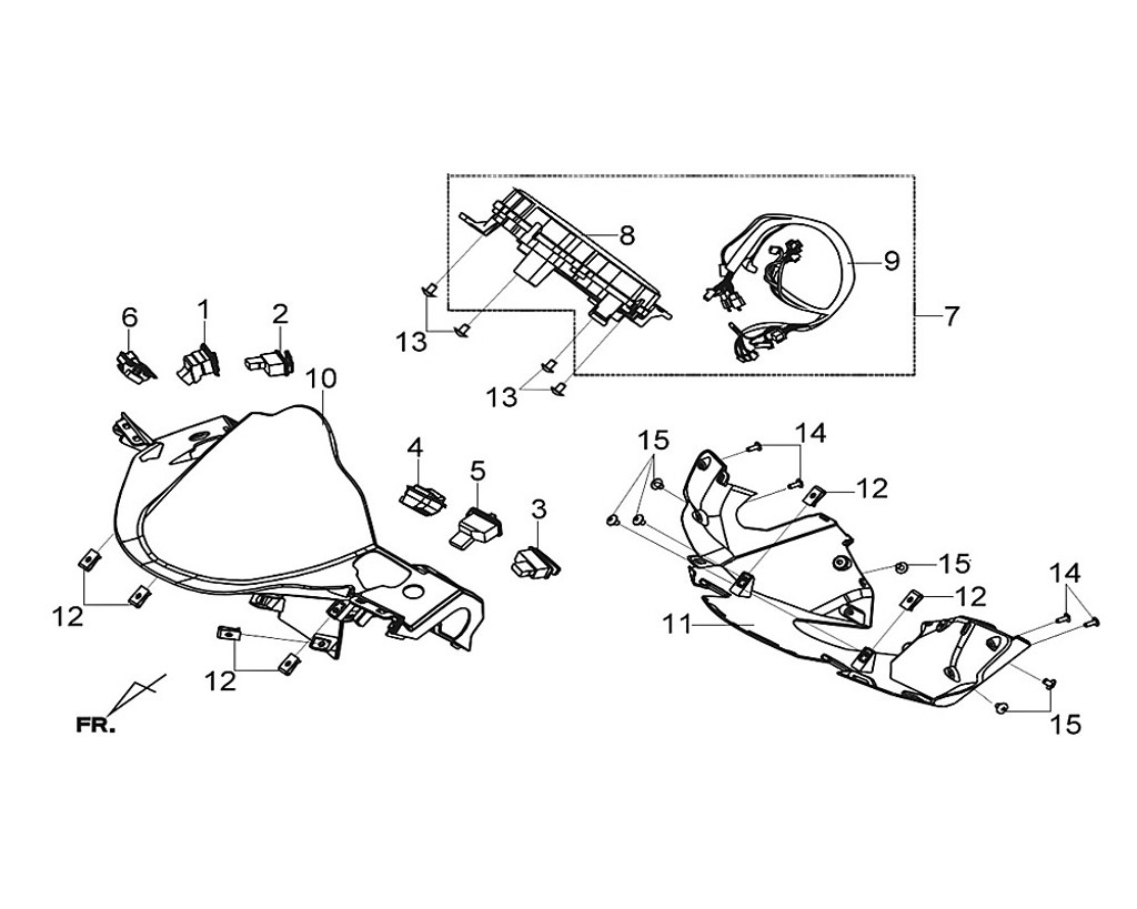 10-UPPER HANDLE COVER(BK-001U) - Citycom 300i