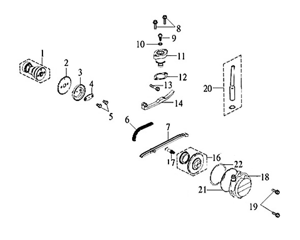 08-FLANGE SHF BOLT 6X22 - Symba 100