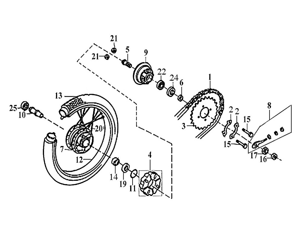 01-DRIVE CHAIN 420X96L - Symba 100