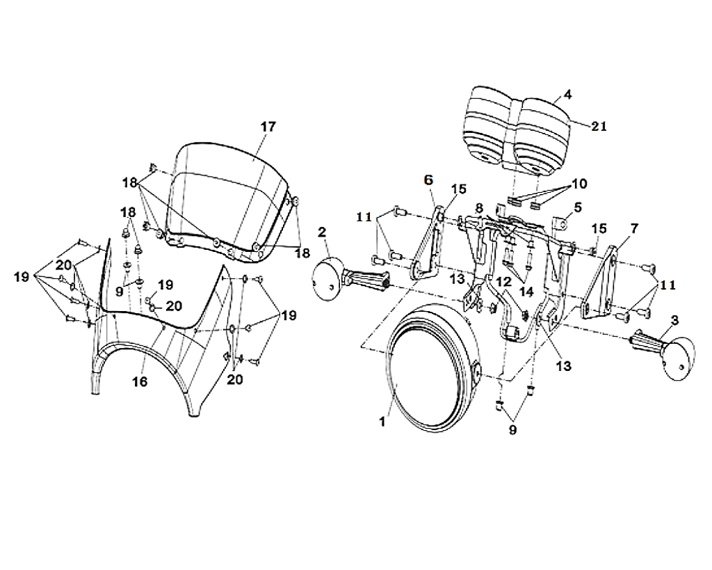 07-L HEAD LIGHT HOLDER BK-002C - Wolf CR 300i