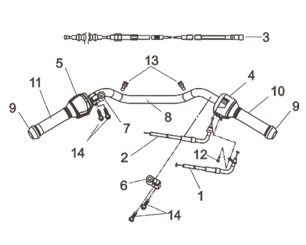 08-STEERING HANDLE PIPE (GY-7520U) - Wolf CR 300i