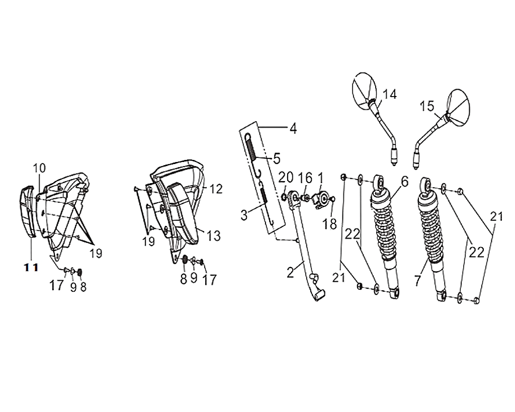 03-SIDE STAND INNER SPRING - Wolf CR 300i