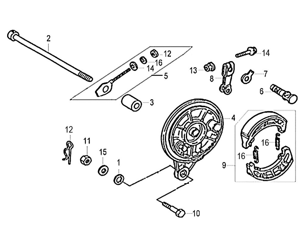 09-RR.BRAKE SHOE ASSY - Symba 100