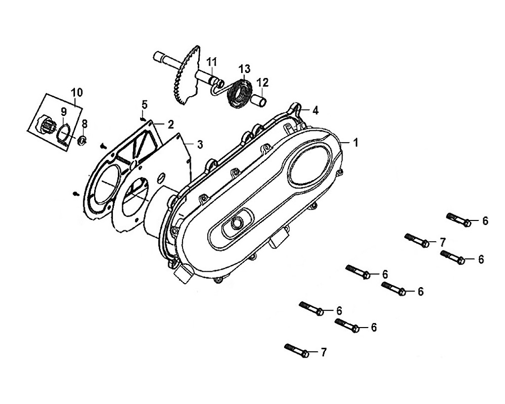 04-L. crank case cover gasket  - Mio50 2019