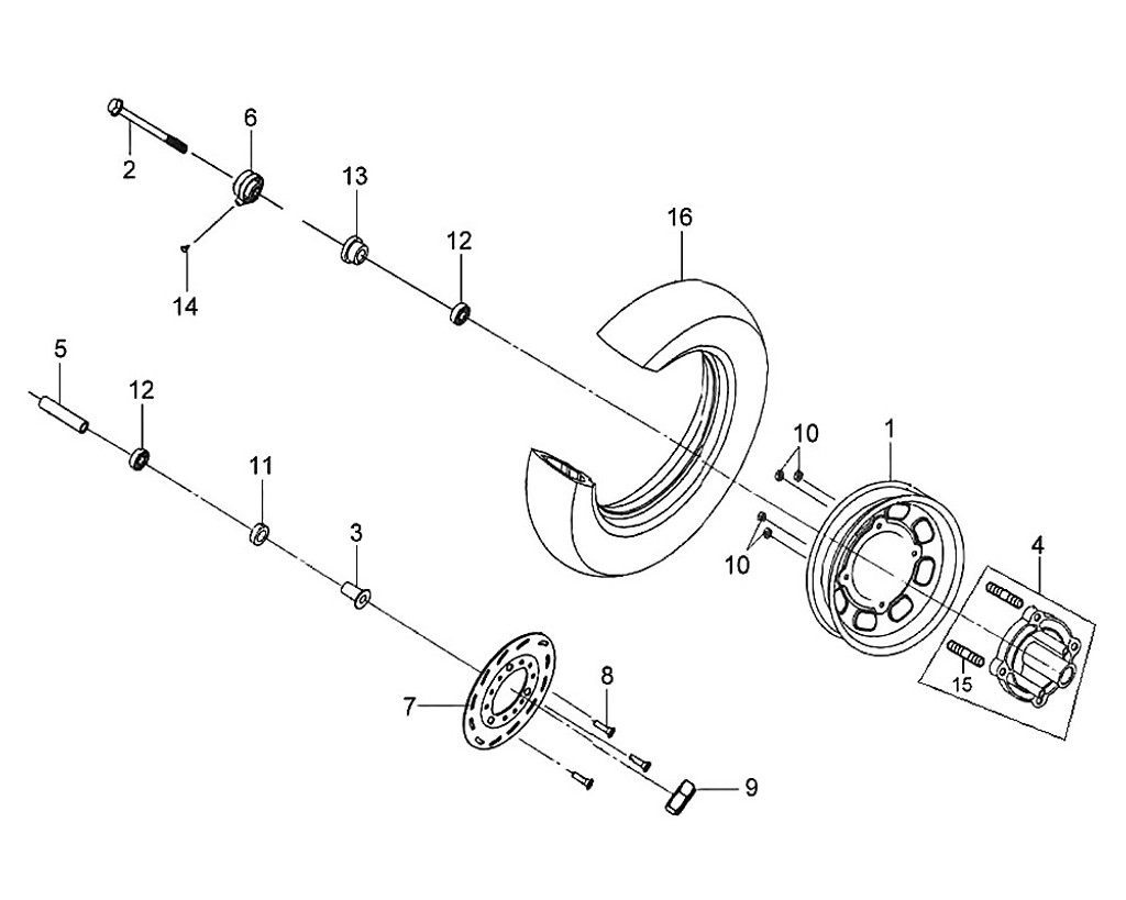 10 Flange Nut 8mm - Mio 50