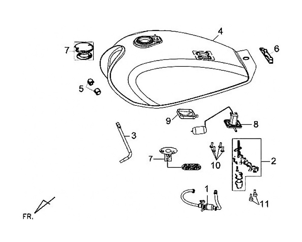 05 Fuel Tank FR. Cushion - Wolf Classic 150