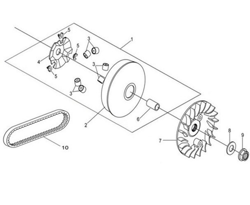 01 Movable Drive Face Assy - Citycom S 300i