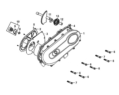 01-L. crank case cover(NH-105)  - Mio50 2019