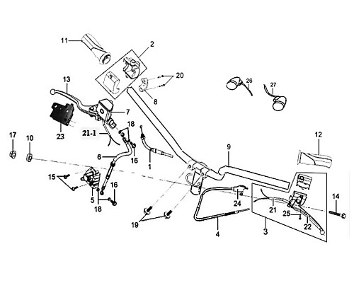 13 R. Steer. Handle Lever - Mio 50