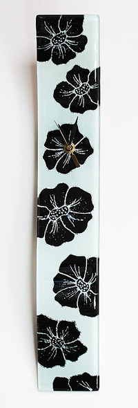 Arciform Billet Clock "Black Blossoms on White" 