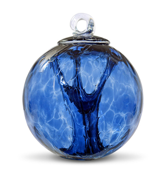 Small Witch Ball Steel Blue