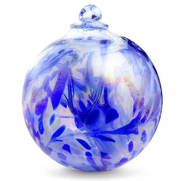 XXL Witch Ball "Delft Blue" Iridized 10 Inch