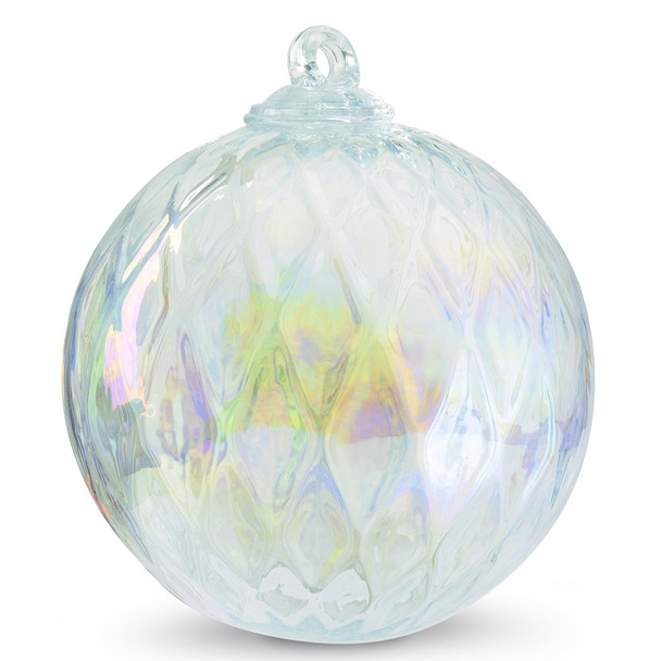 Diamond Optic Friendship Ball, Clear Iridized (6 inch)