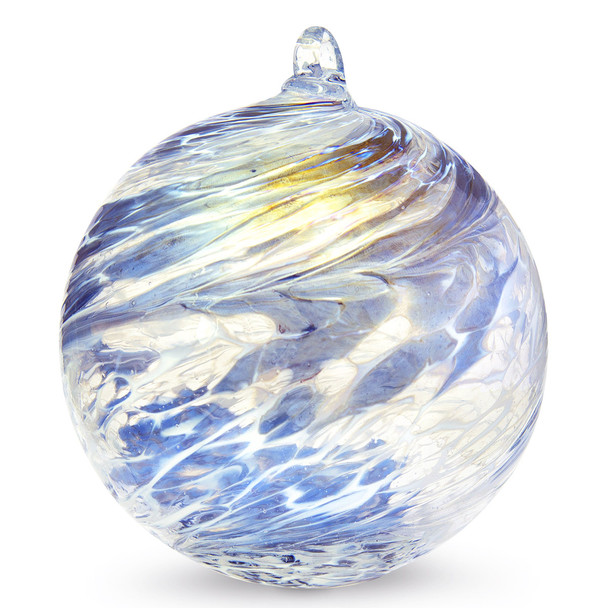 Friendship Ball "Steel Blue" 4 Inch Kugel Iridized