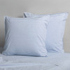 Cotton Mini Stripe Chambray Blue European Pillowcase Pair - Modella