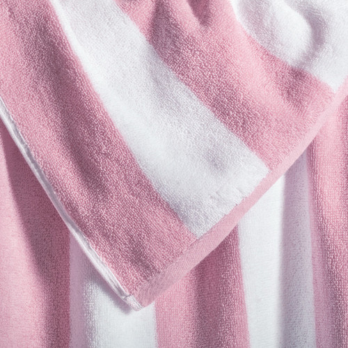Striped Cabana Cotton Terry Beach Towel - Pink