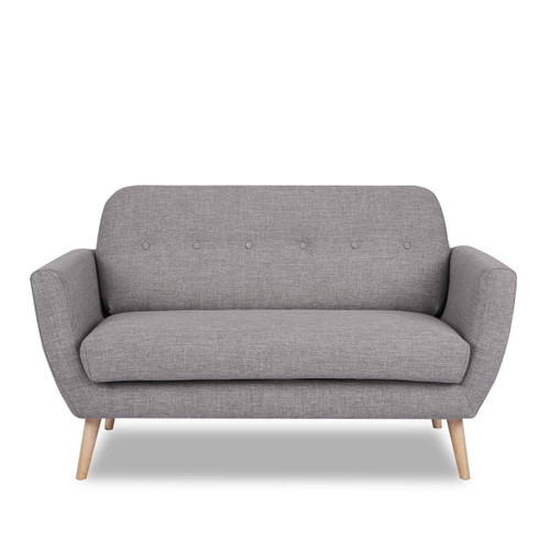mid grey melange two seat sofa front mid grey melange two seat sofa front