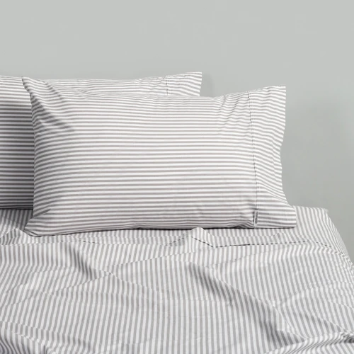 Cotton Mini Stripe Grey Sheet Set - Modella