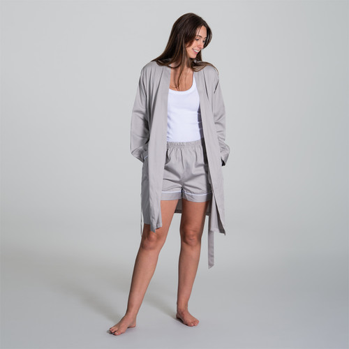 Alessia Bamboo Cotton Silver Women's Robe