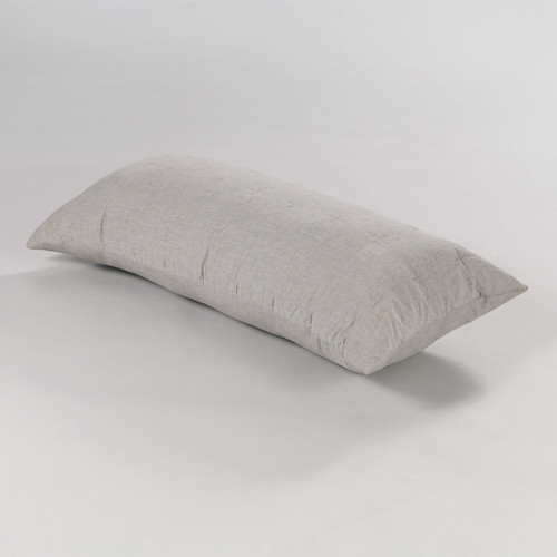 Softwash Cotton Smokey Grey Melange Lumbar Cushion - Vintage (Free Insert)