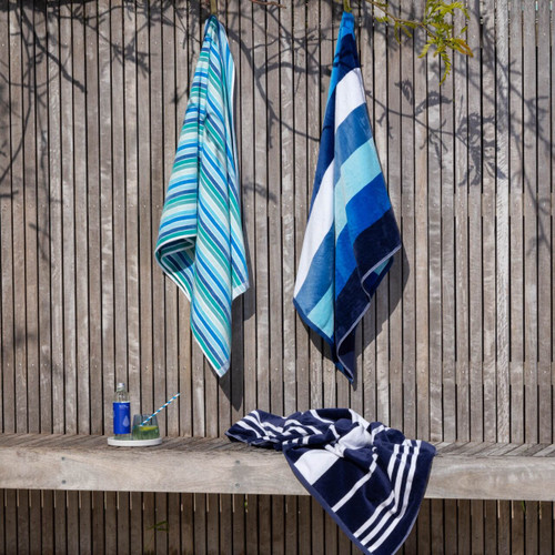 Sorrentina Velour Beach Towel - Multiplo Lagoon
