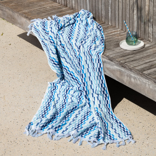 Positana Grande Terry Beach & Bath Towel - Coastal