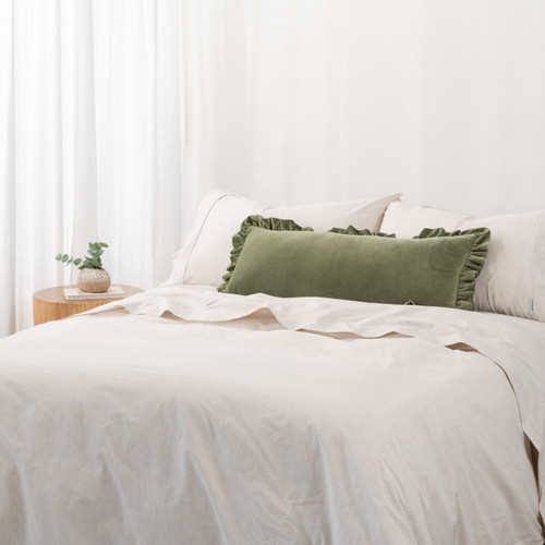 Modella Velvet Ruffle Lumbar Cushion - Gum (Free Insert)