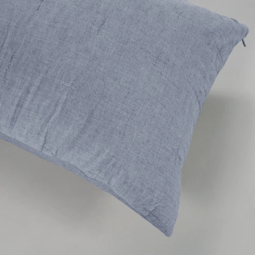 Softwash Cotton  Indigo Melange Lumbar Cushion - Vintage (Free Insert)