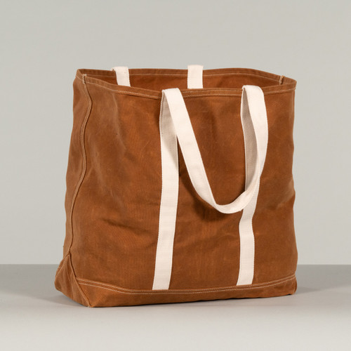 Waved Canvas Beach Bag - Nutmeg