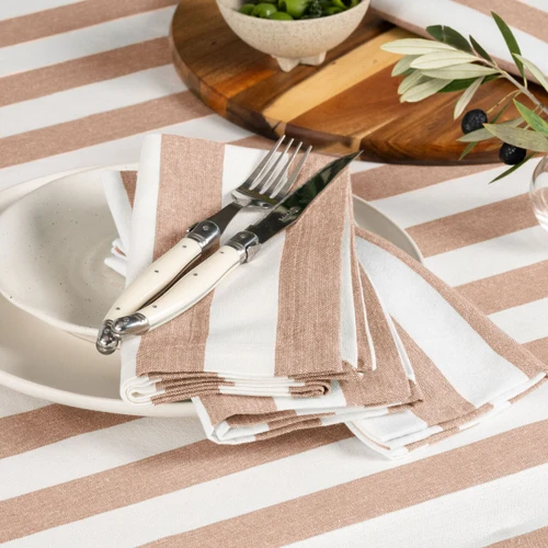 Cucina Latte Stripe Napkin 6 Pack