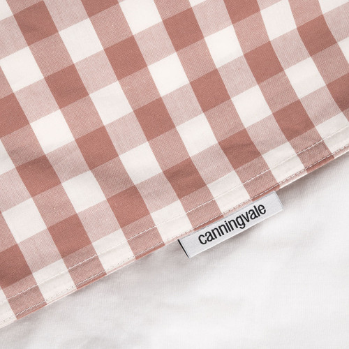 Modella Gingham Quilt Cover Set - Mocha/Oatmeal (Free Pillowcases)