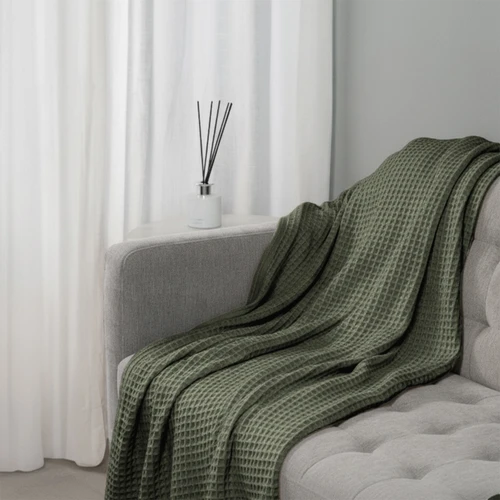 Luxury Cotton Waffle Throw