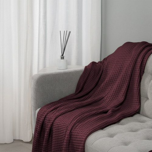 Luxury Cotton Waffle Throw