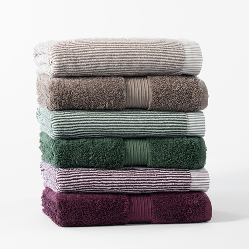 Moda Stripe Extra Large Hand Towel - Mulberry