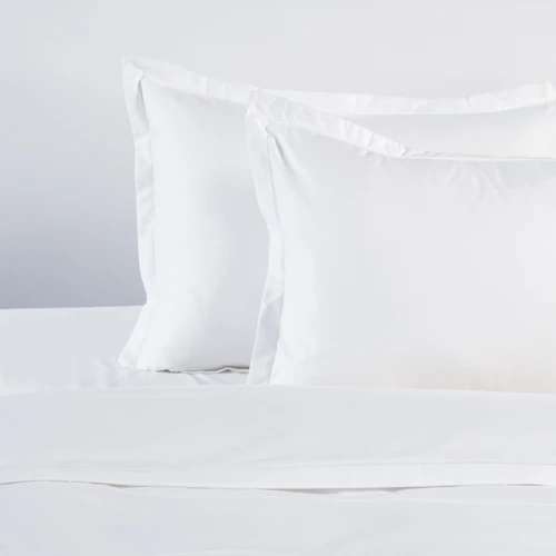 1000 Thread Count White Hem Stitch Embroidered Quilt Cover Set - Palazzo Royale (Free Pillowcases)